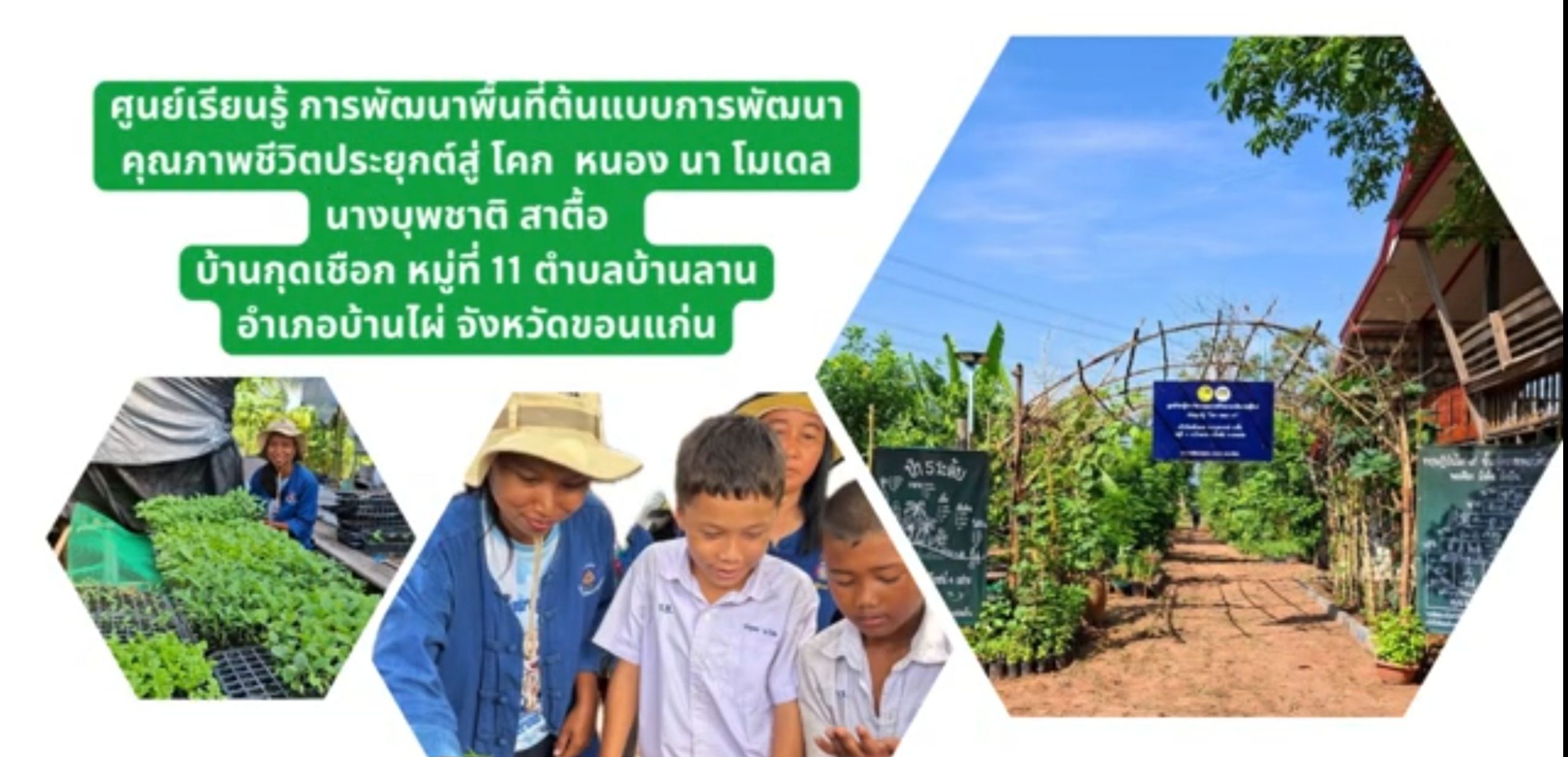 สำนักงานพัฒนาชุมชนอำเภอบ้านไผ่ ขับเคลื่อนพื้นที่ โคก หนอง นา ต้นแบบ 
